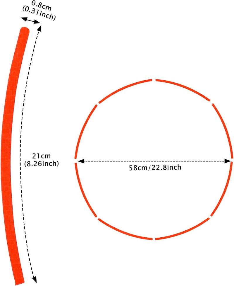 TOMALL 40pcs Reflective Wheel Rim Stripe Decals for Bicycle, Car, Cycling, Bike, Motorcycle - Night Reflective Safety Decoration Stripe Universal Rim Stickers (Orange) - Image 2
